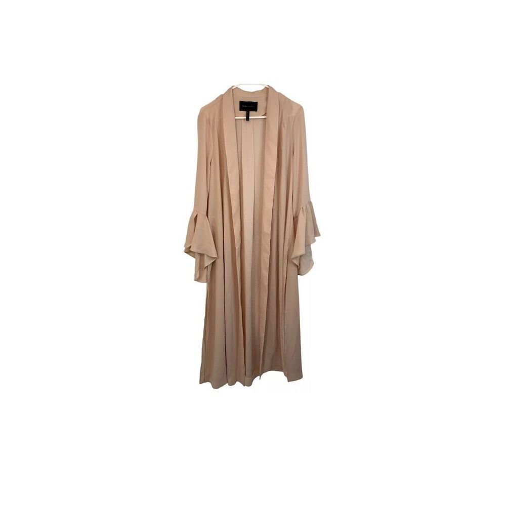 BCBGMAXAZRIA Women's Pink Kimono Duster‎ Jacket M Flounced Bell Sleevest